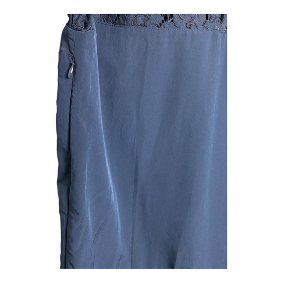 Abercrombie & Fitch Navy Blue Lace Long Sleeve A-Line Dress Size Small - Picture 5 of 14